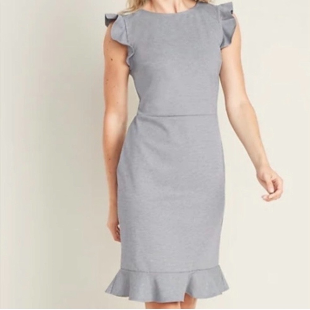 Old Navy Ruffle Sheath Dress Size Medium Tall